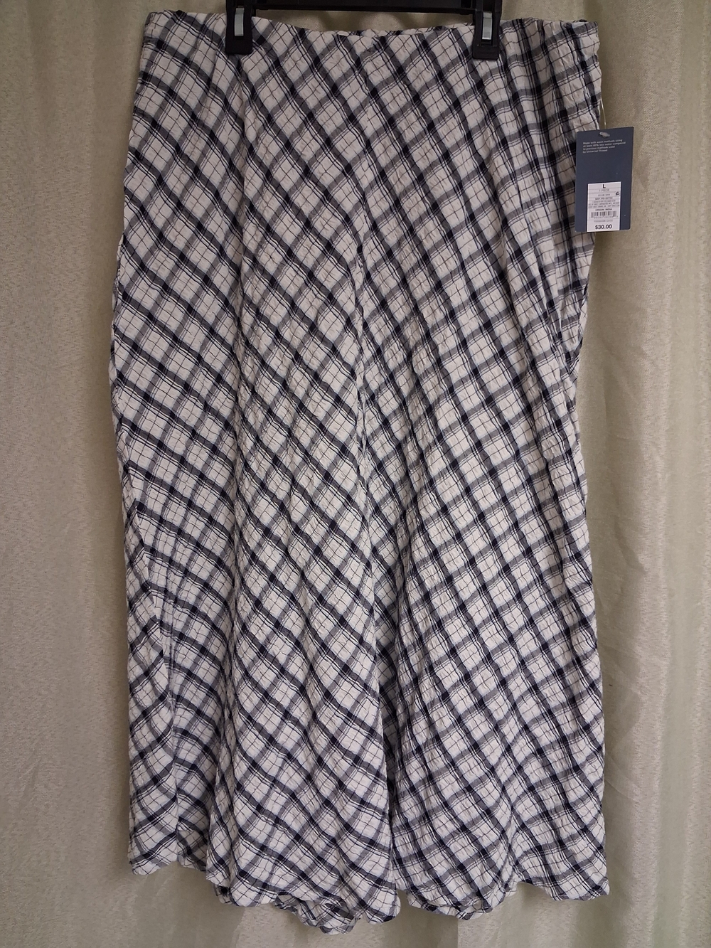 Universal Thread White and Navy Plaid Maxi Skirt